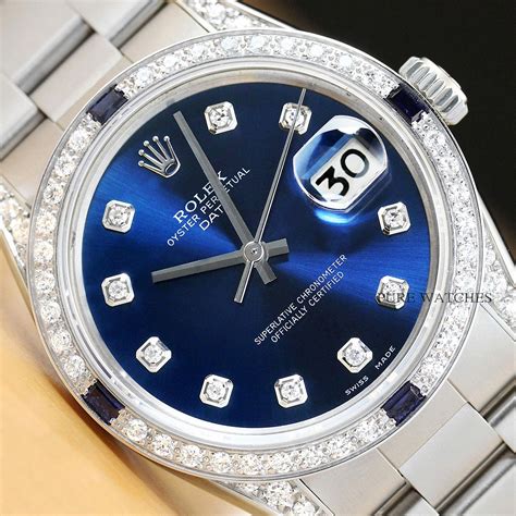 sapphire rolex watch|Rolex diamond and sapphire bezel.